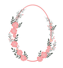 Spring flower frame for wedding invitation card background