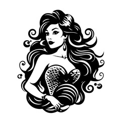 Ethereal Mermaid Vector Illustration