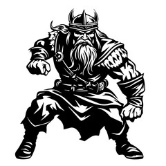 Fototapeta na wymiar Fearless Viking Warrior Vector Illustration