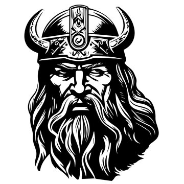 Fearless Viking Warrior Vector Illustration