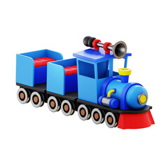 Mini Train Kids Playground 3D Illustration