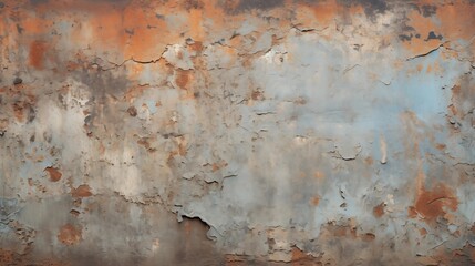 A weathered, rusted metal surface with flaking paint