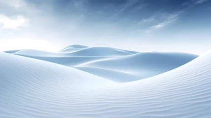Foto op Canvas ice cold frozen snow mountain dune landscape background. abstract white blue snow desert scene illustration. arctic winter season snowfall concept. - generative ai © JerreMaier