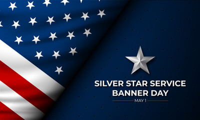 Happy National Silver Star Service Banner Day Background Vector Illustration