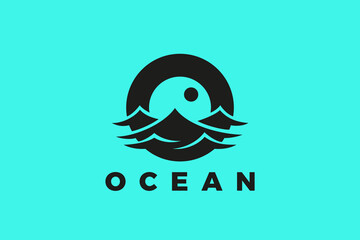 Ocean Sean Letter O Logo Design Vector template. Resort Travel Logotype concept icon.