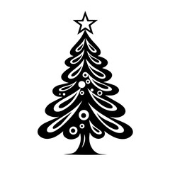 Festive Christmas Tree Vector Illustration