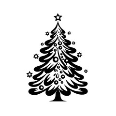 Festive Christmas Tree Vector Illustration