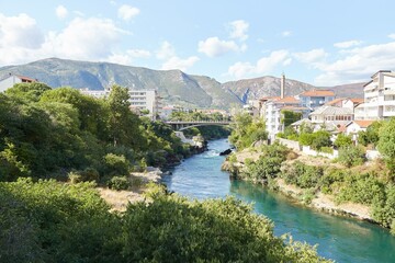 The historical city of Mostar in Bosnia and Herzegovina, largely developed in Ottoman times