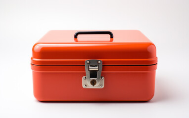 Stylish color aluminum hard case on white background