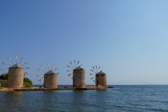 windmill on the coast of Chios
 island