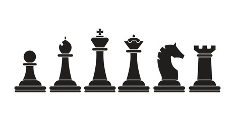Chess pieces logo icon vector illustration. Isolated on a white background