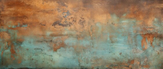 Rustic Copper Patina texture background,Old grunge rusty metal texture.
