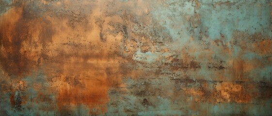 Rustic Copper Patina texture background,Old grunge rusty metal texture.
 - obrazy, fototapety, plakaty