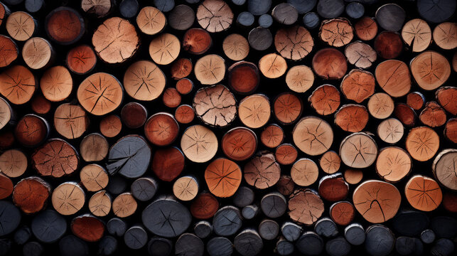 Stacked Wood Logs Background