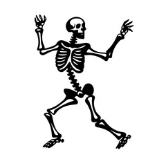 Dynamic Dancing Skeleton Vector Illustration