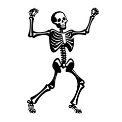 Dynamic Dancing Skeleton Vector Illustration