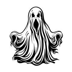 Whimsical Halloween Ghost Vector Illustration