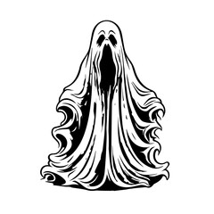 Whimsical Halloween Ghost Vector Illustration