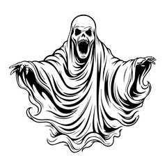 Whimsical Halloween Ghost Vector Illustration