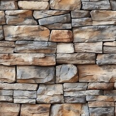 Seamless sandstone brick texture pattern with detailed stone wall facade and natural earthy tones