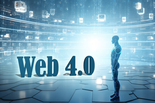 Web 4.0 Internet Technology Blockchain, Decentralized System concept.
