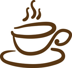 coffee.for coffee shops, restaurants, morning routine. Hand drawn illustration in doodle style on transparent, png