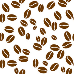 Coffee grains pattern. Roasted coffee beans. on transparent, png, for print, posters and promotional items.