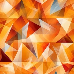 Abstract geometric seamless pattern with vibrant orange colors and intricate symmetrical design