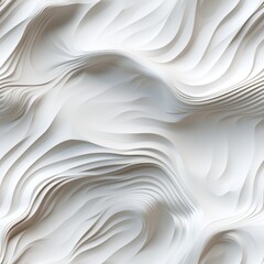 Seamless geometric abstract wave pattern on white wall texture with overlapping layers