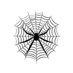 Intricate Halloween Spider Web Vector Illustration