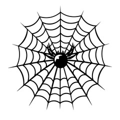 Intricate Halloween Spider Web Vector Illustration