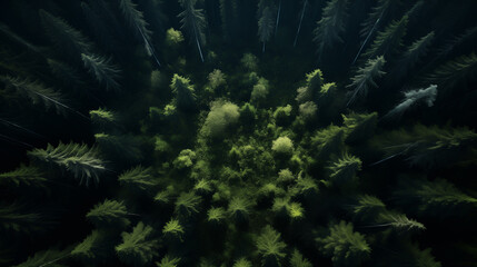 Top view of a forest