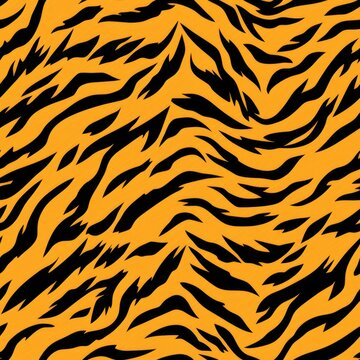 Trendy tiger skin pattern seamless background vector design for textile and print industry
