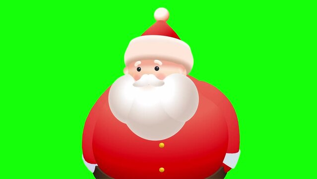 Santa Clause saying NO / Shaking Head! on transparent background (alpha channel) Christmas 3D Animation