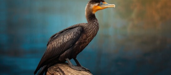 In the heart of natures wilderness, a brown cormorant stands tall, its portrait a testimony of untamed beauty, a symbol of wild animal life. #Wildlife - obrazy, fototapety, plakaty