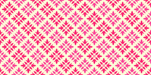 Luxury seamless pattern with red and pink abstract flowers suitable for decoration, wallpaper, wrapping paper, fabric, banner, web