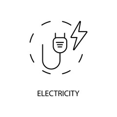 electric power concept line icon. Simple element illustration. electric power concept outline symbol design.