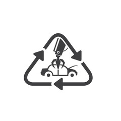 illustration of junkyard, metal recycle, vector art.