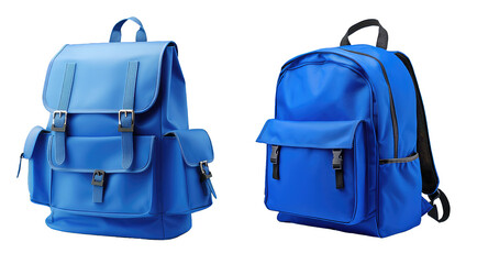 blue backpack isolated on transparent background