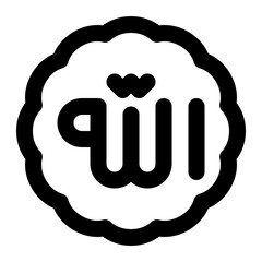 Allah icon with outline style.