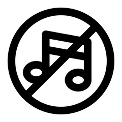 No music icon with outline style.