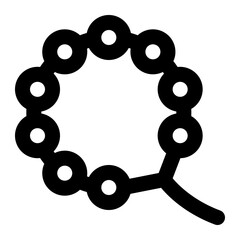 Tasbih icon with outline style.