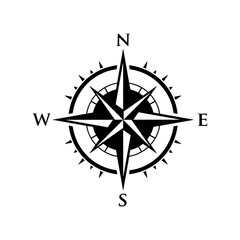 vector template logo compass icon - obrazy, fototapety, plakaty