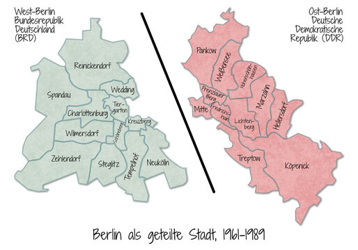 Berlin, Geschichte der Bezirke - Berlin als geteilte Stadt, 1961-1989