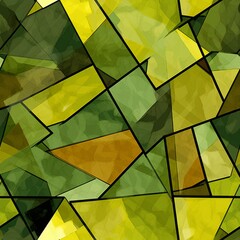 Seamless abstract geometric pattern in vibrant green colors for backgrounds and textiles