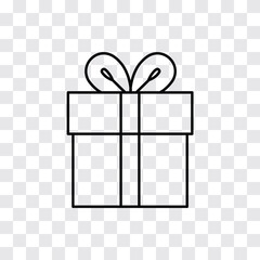 Gift box line icon. Birthday present icon. Vector illustration of icon that can be used for apps, websites, or logos.
