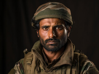 Fototapeta premium A war poet uses his words to express the raw emotions and personal experiences of conflict.