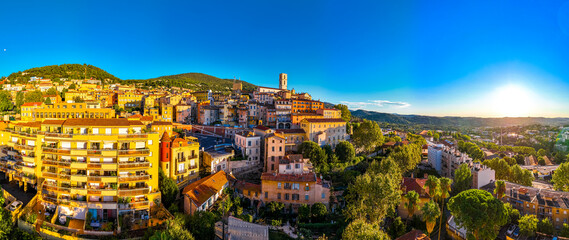 Fototapeta premium Aerial view of Grasse, a town on the French Riviera, known for its long-established perfume industry