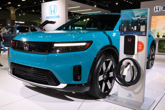 Los Angeles, California &ndash; November 17, 2023: HONDA PROLOGUE ELITE AWD at 2023 Los Angeles Auto Show. The LA Auto Show is one of major auto shows in North America