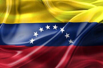 3D-Illustration of a Venezuela flag - realistic waving fabric flag
